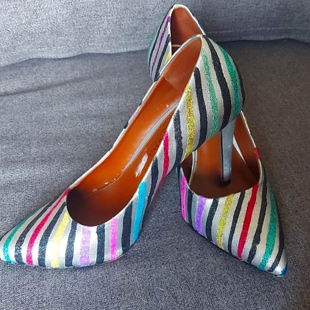 Rainbow sparkle heels